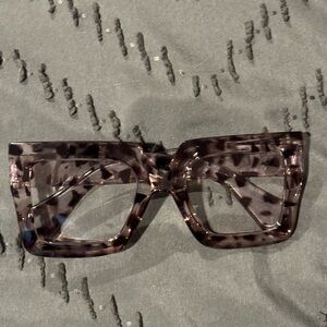 Leopard Print Square Sunglasses